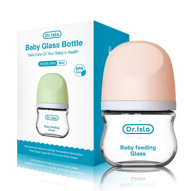 Anti-Choke Baby Bottle Newborn Glass Bottles 90/160ML Anti-Flatulence Milk Feeding Bottles Infant BPA Free 0-3 Month