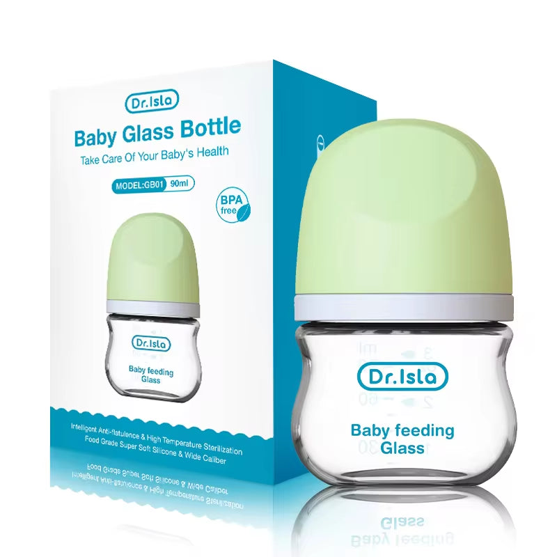 Anti-Choke Baby Bottle Newborn Glass Bottles 90/160ML Anti-Flatulence Milk Feeding Bottles Infant BPA Free 0-3 Month