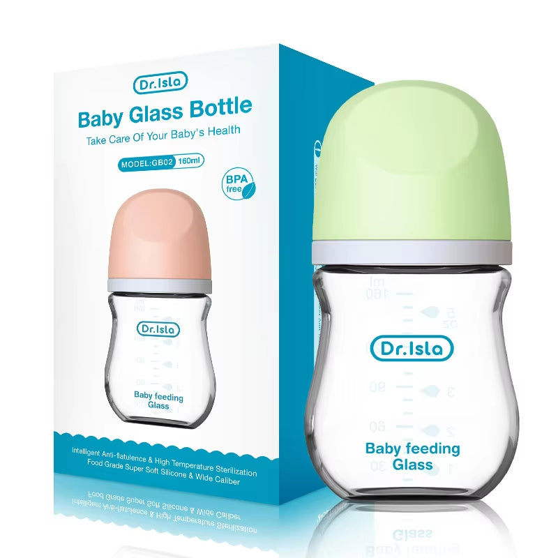 Anti-Choke Baby Bottle Newborn Glass Bottles 90/160ML Anti-Flatulence Milk Feeding Bottles Infant BPA Free 0-3 Month