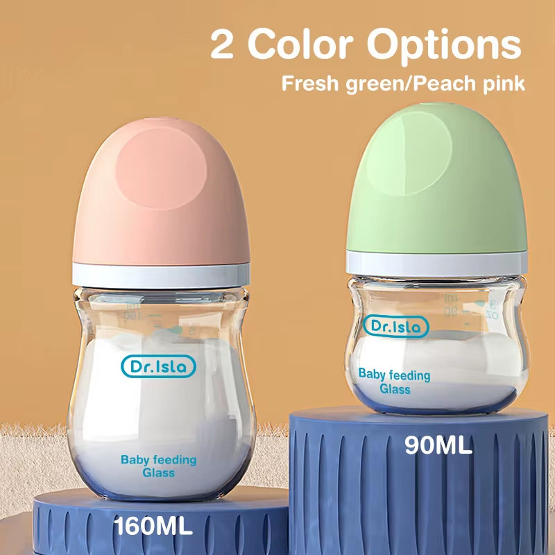 Anti-Choke Baby Bottle Newborn Glass Bottles 90/160ML Anti-Flatulence Milk Feeding Bottles Infant BPA Free 0-3 Month