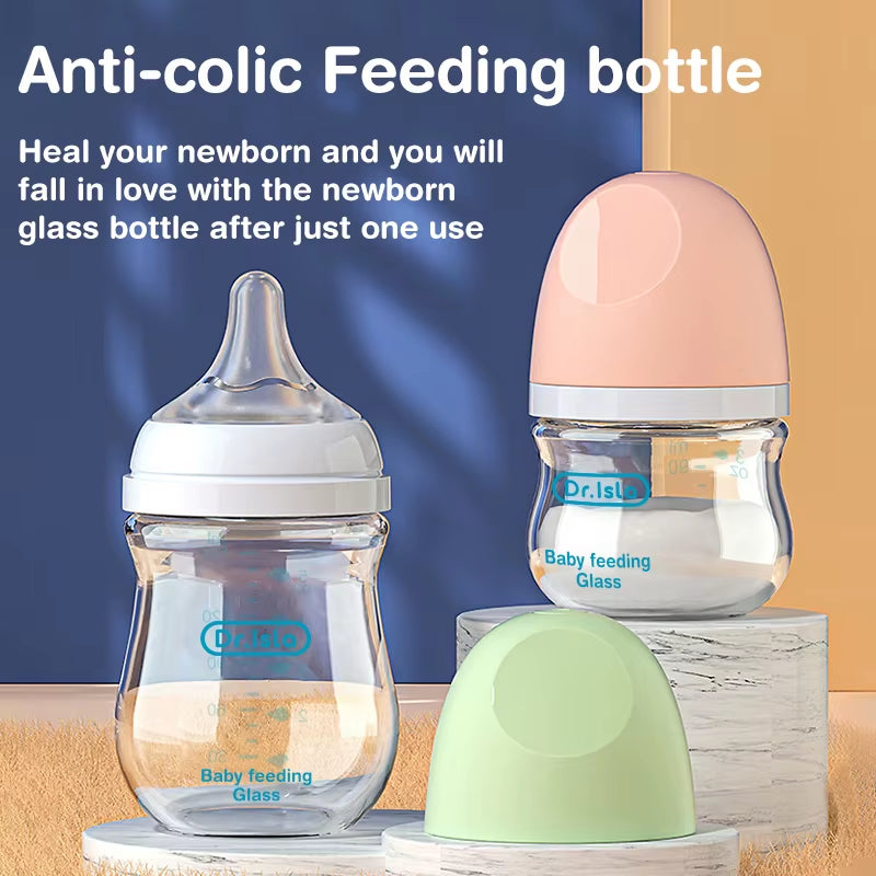 Anti-Choke Baby Bottle Newborn Glass Bottles 90/160ML Anti-Flatulence Milk Feeding Bottles Infant BPA Free 0-3 Month