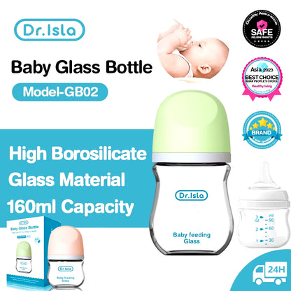 Anti-Choke Baby Bottle Newborn Glass Bottles 90/160ML Anti-Flatulence Milk Feeding Bottles Infant BPA Free 0-3 Month